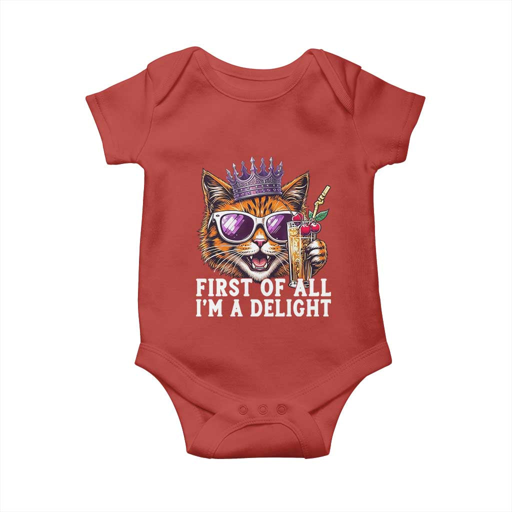 First Of All Im A Delight Princess Cat Quote Baby Onesie Sci-Fi Book Lover Gift TS12 Red Print Your Wear