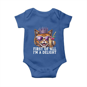 First Of All Im A Delight Princess Cat Quote Baby Onesie Sci-Fi Book Lover Gift TS12 Royal Blue Print Your Wear