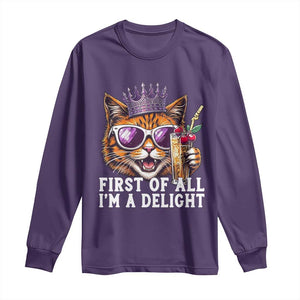 First Of All Im A Delight Princess Cat Quote Long Sleeve Shirt Sci-Fi Book Lover Gift TS12 Purple Print Your Wear
