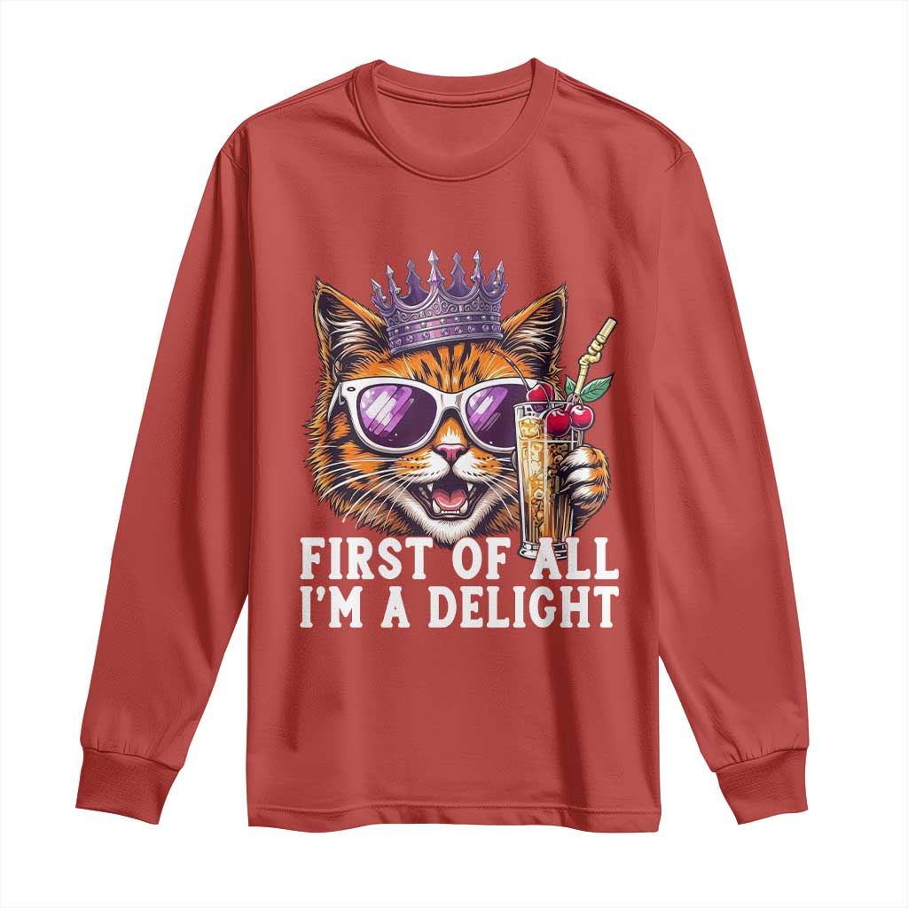 First Of All Im A Delight Princess Cat Quote Long Sleeve Shirt Sci-Fi Book Lover Gift TS12 Red Print Your Wear