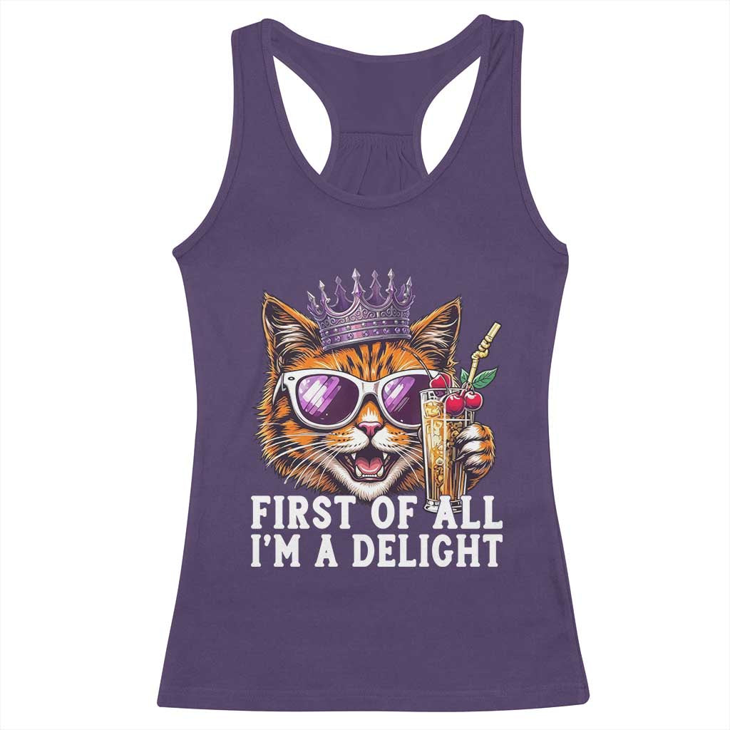 First Of All Im A Delight Princess Cat Quote Racerback Tank Top Sci-Fi Book Lover Gift TS12 Purple Print Your Wear