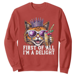 First Of All Im A Delight Princess Cat Quote Sweatshirt Sci-Fi Book Lover Gift TS12 Red Print Your Wear