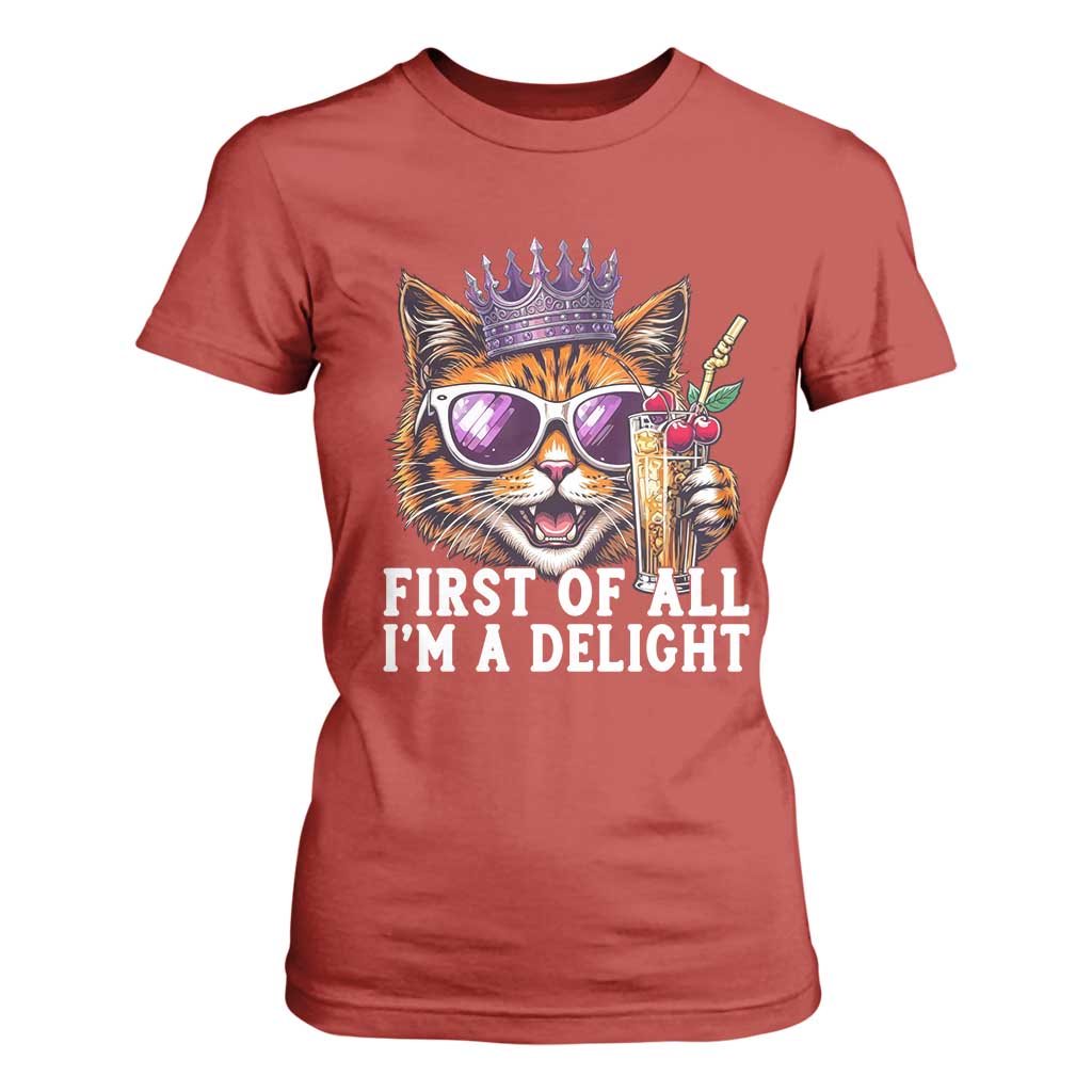 First Of All Im A Delight Princess Cat Quote T Shirt For Women Sci-Fi Book Lover Gift TS12 Red Print Your Wear