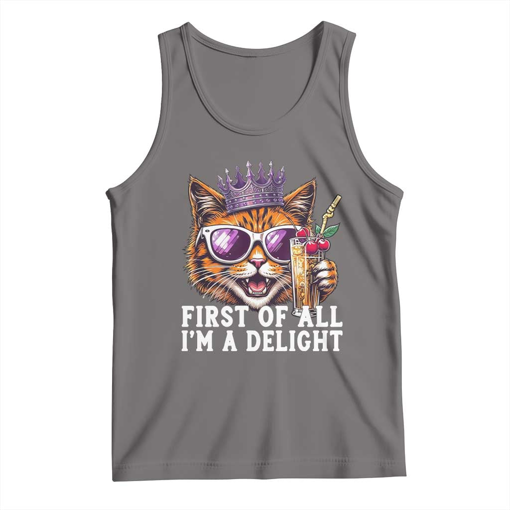 First Of All Im A Delight Princess Cat Quote Tank Top Sci-Fi Book Lover Gift TS12 Deep Heather Print Your Wear
