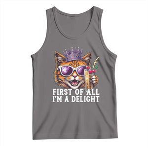 First Of All Im A Delight Princess Cat Quote Tank Top Sci-Fi Book Lover Gift TS12 Deep Heather Print Your Wear