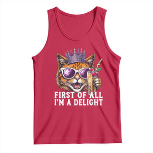First Of All Im A Delight Princess Cat Quote Tank Top Sci-Fi Book Lover Gift TS12 Red Print Your Wear
