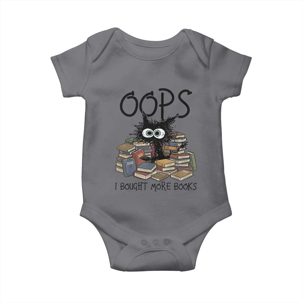 Funny Black Cat Bookworm Gift Baby Onesie Oops I Bought More Books