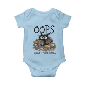 Funny Black Cat Bookworm Gift Baby Onesie Oops I Bought More Books