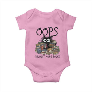 Funny Black Cat Bookworm Gift Baby Onesie Oops I Bought More Books