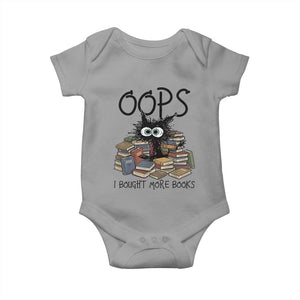 Funny Black Cat Bookworm Gift Baby Onesie Oops I Bought More Books