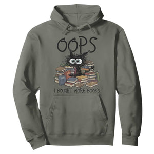 Funny Black Cat Bookworm Gift Hoodie Oops I Bought More Books