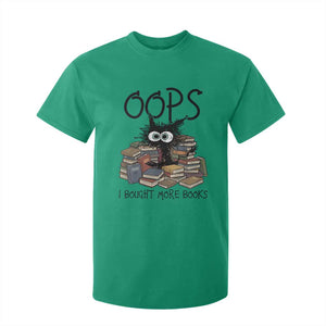 Funny Black Cat Bookworm Gift T Shirt For Kid Oops I Bought More Books