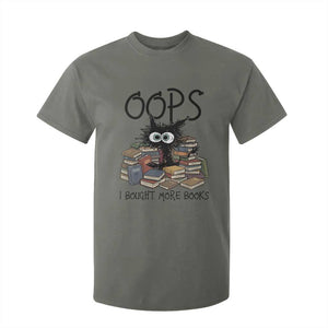 Funny Black Cat Bookworm Gift T Shirt For Kid Oops I Bought More Books