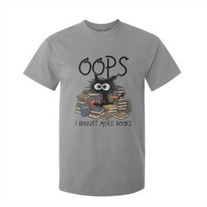 Funny Black Cat Bookworm Gift T Shirt For Kid Oops I Bought More Books