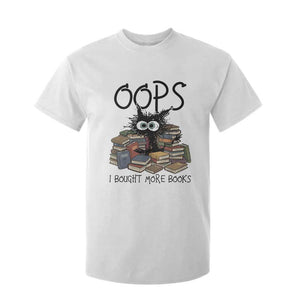 Funny Black Cat Bookworm Gift T Shirt For Kid Oops I Bought More Books