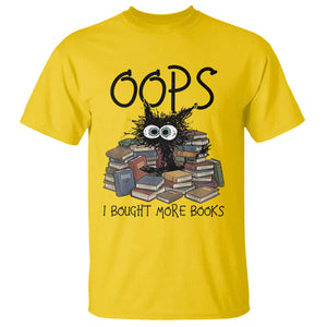 Funny Black Cat Bookworm Gift T Shirt Oops I Bought More Books