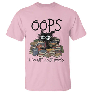 Funny Black Cat Bookworm Gift T Shirt Oops I Bought More Books