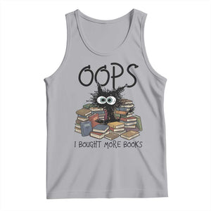 Funny Black Cat Bookworm Gift Tank Top Oops I Bought More Books