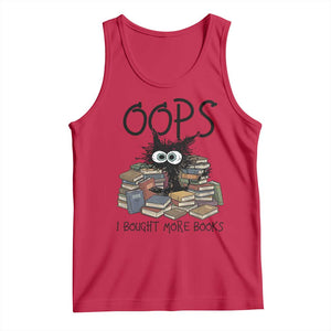 Funny Black Cat Bookworm Gift Tank Top Oops I Bought More Books