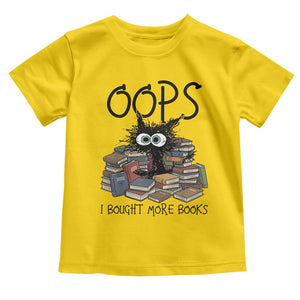 Funny Black Cat Bookworm Gift Toddler T Shirt Oops I Bought More Books
