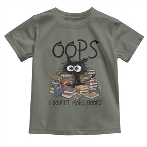 Funny Black Cat Bookworm Gift Toddler T Shirt Oops I Bought More Books