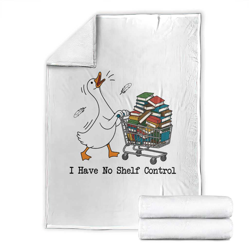Funny Goose Book Lover Throw Blanket I Have No Shelf Control