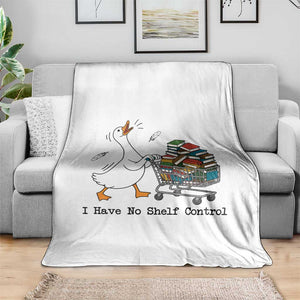 Funny Goose Book Lover Throw Blanket I Have No Shelf Control
