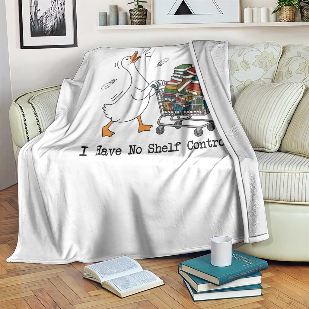 Funny Goose Book Lover Throw Blanket I Have No Shelf Control