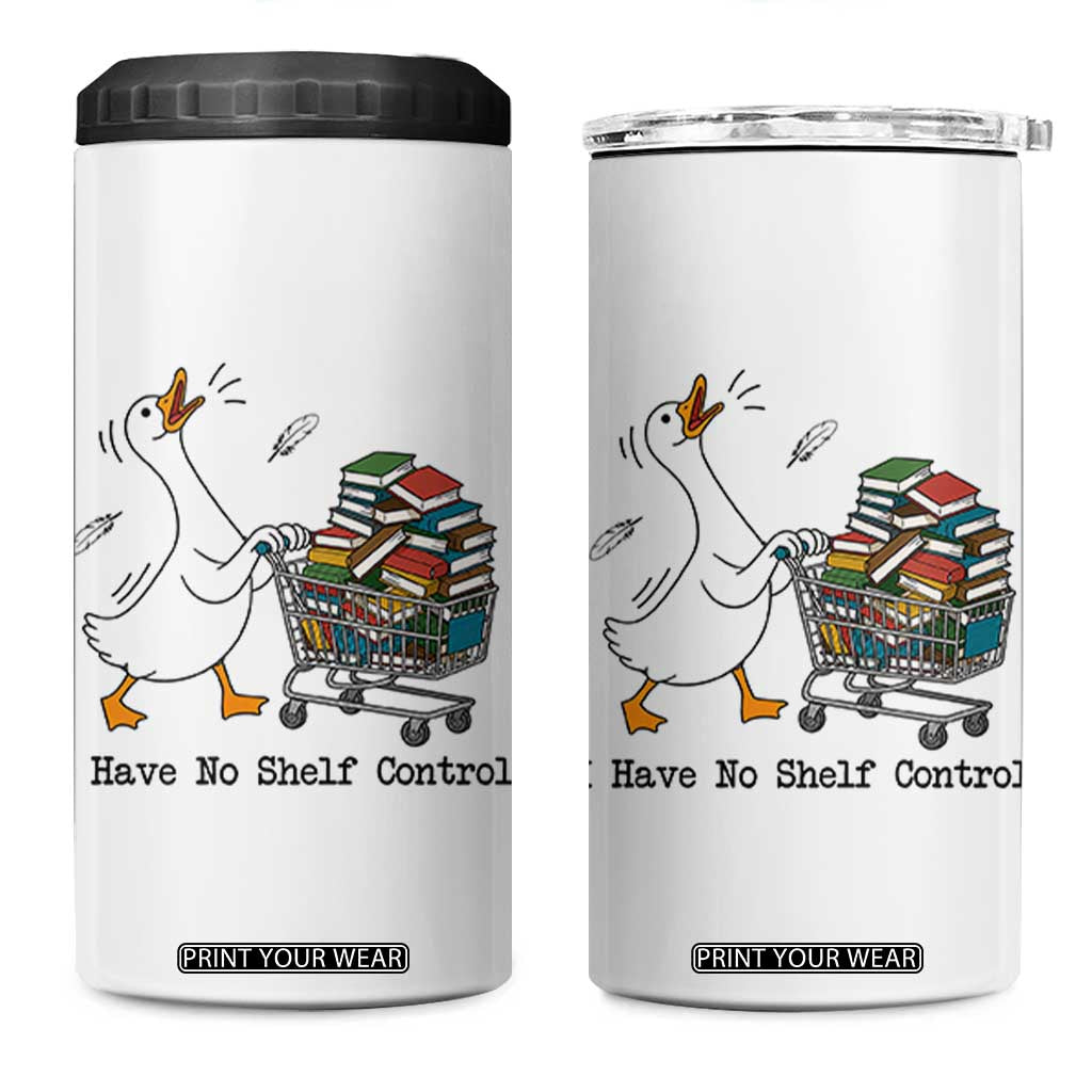 Funny Goose Book Lover 4 in 1 Can Cooler Tumbler I Have No Shelf Control TS12 One Size: 16 oz White Print Your Wear