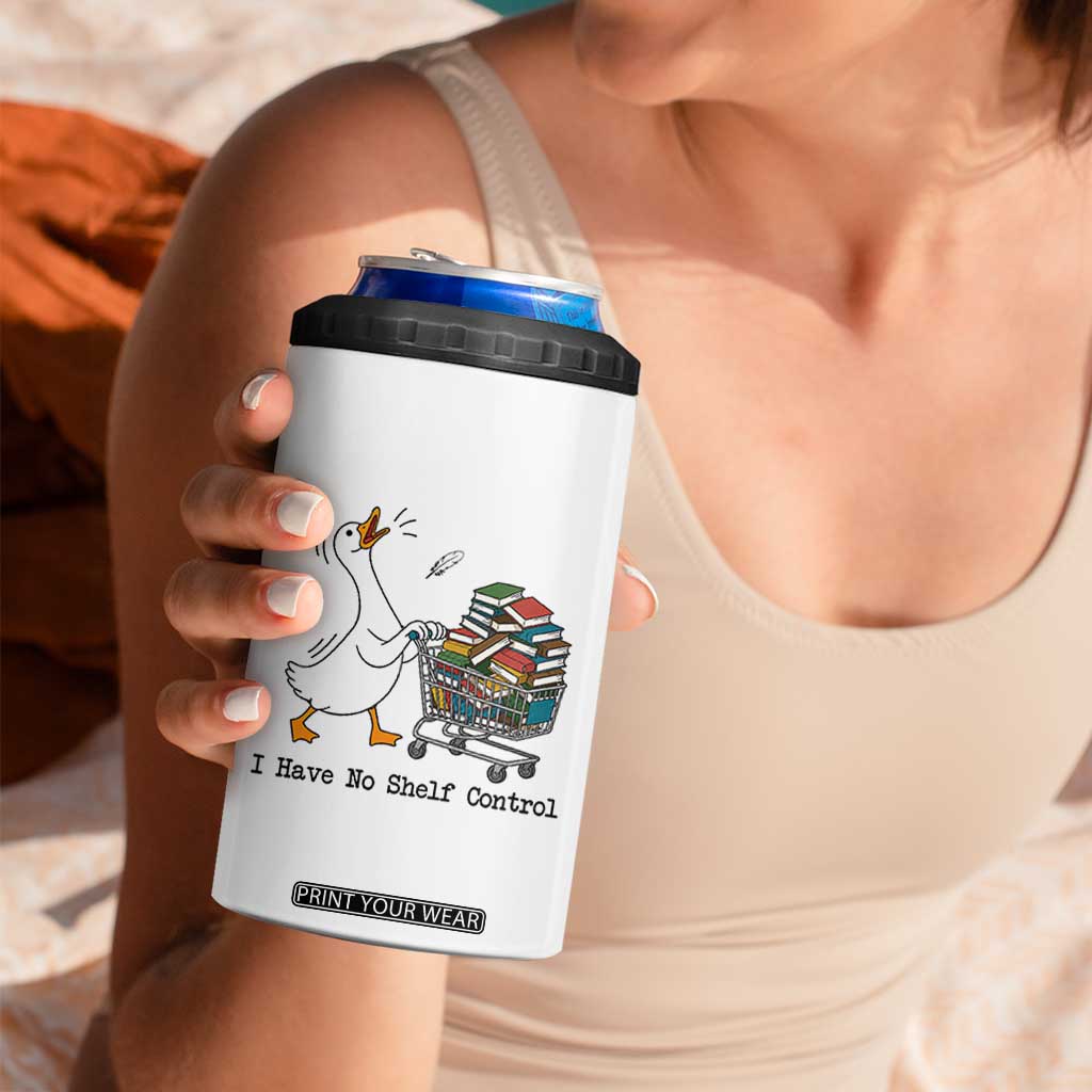 Funny Goose Book Lover 4 in 1 Can Cooler Tumbler I Have No Shelf Control