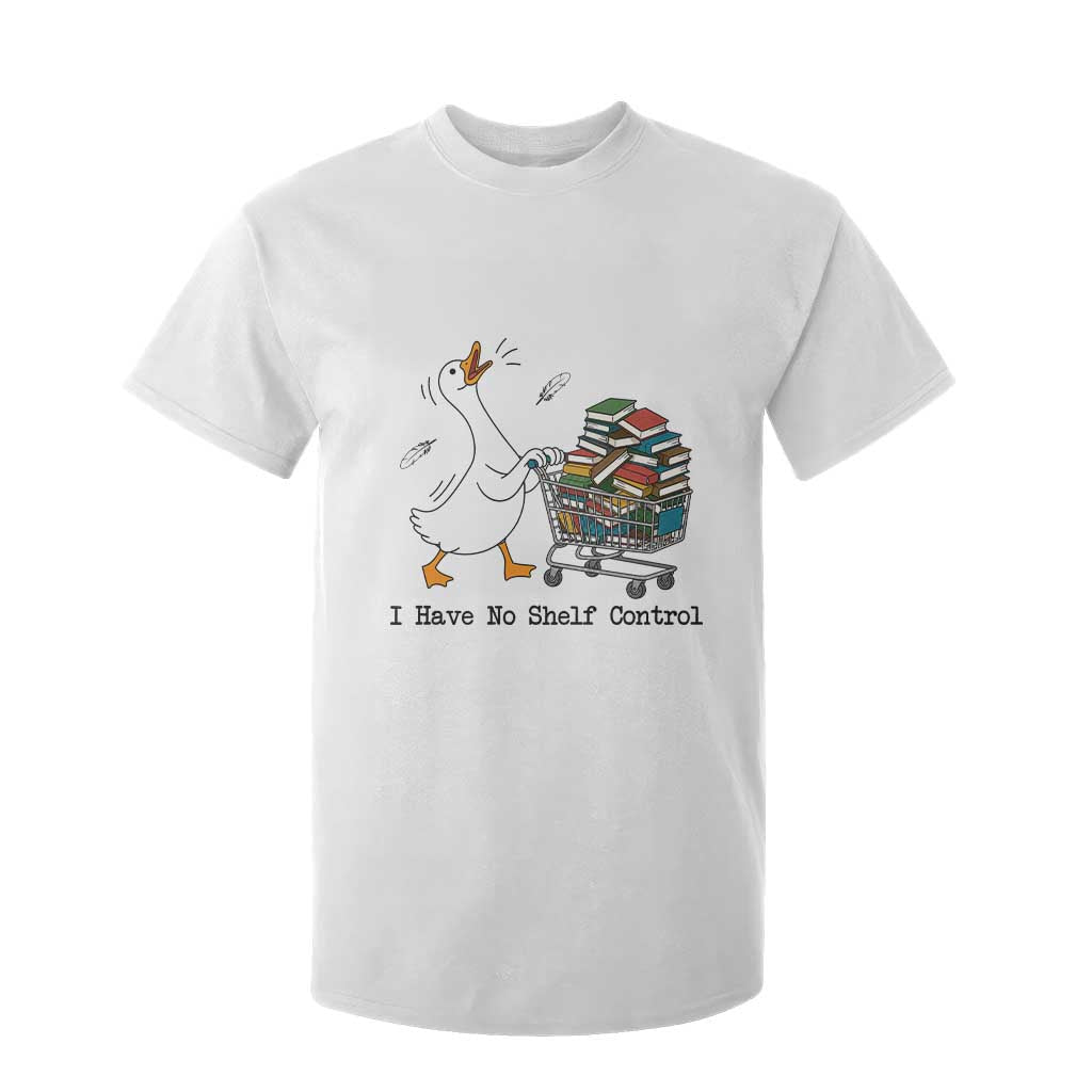 Funny Goose Book Lover T Shirt For Kid I Have No Shelf Control TS12 White Print Your Wear