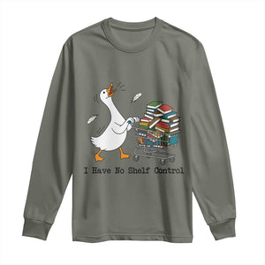 Funny Goose Book Lover Long Sleeve Shirt I Have No Shelf Control