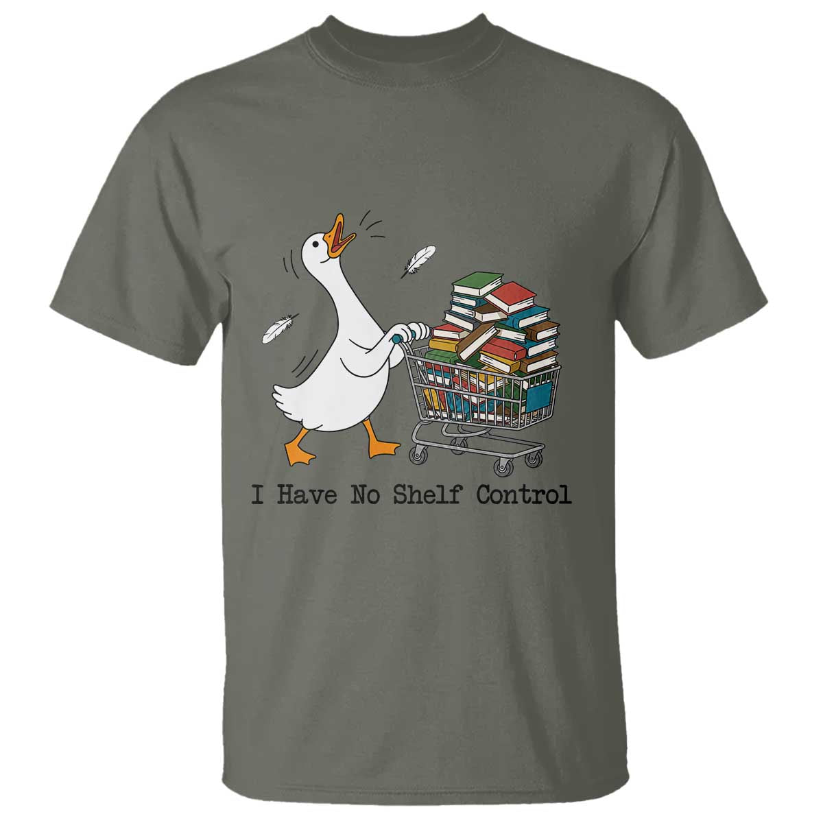 Funny Goose Book Lover T Shirt I Have No Shelf Control