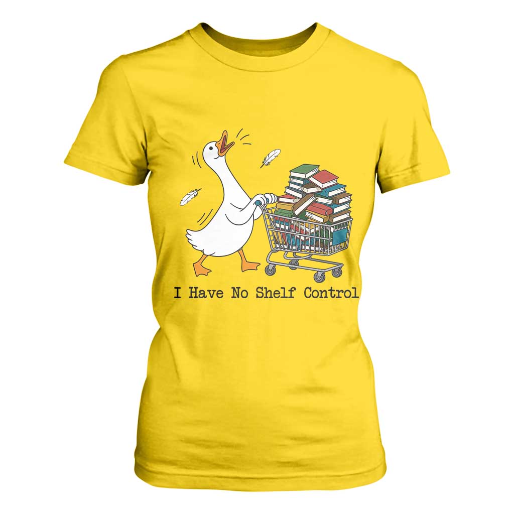 Funny Goose Book Lover T Shirt For Women I Have No Shelf Control