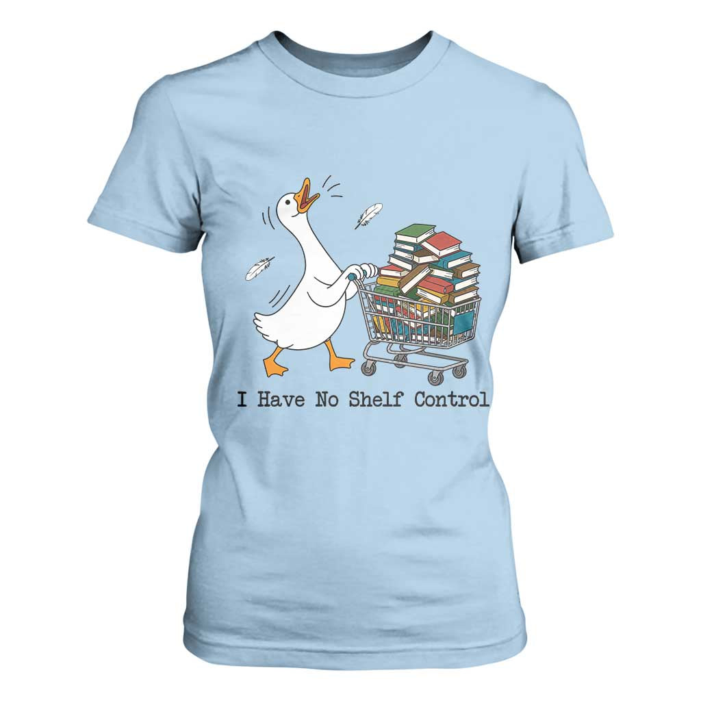 Funny Goose Book Lover T Shirt For Women I Have No Shelf Control