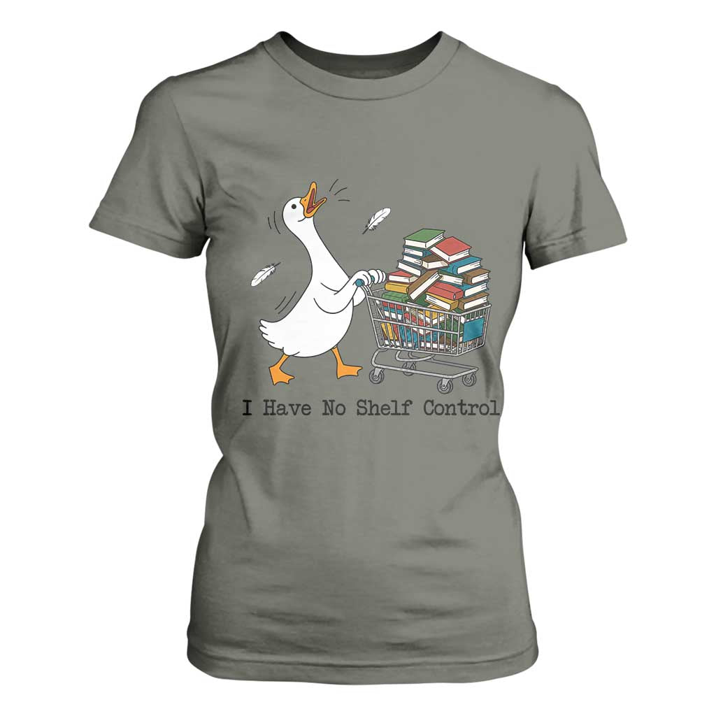 Funny Goose Book Lover T Shirt For Women I Have No Shelf Control