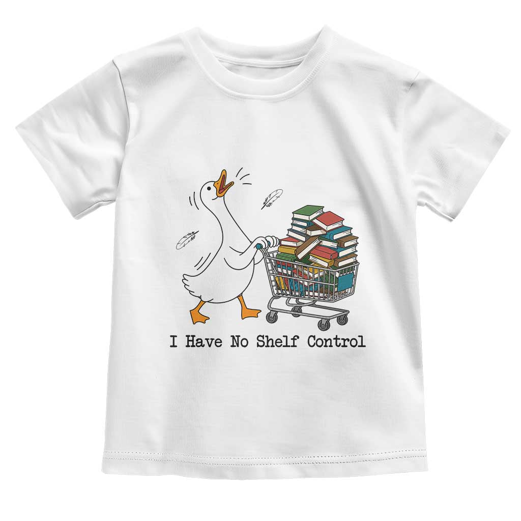 Funny Goose Book Lover Toddler T Shirt I Have No Shelf Control TS12 White Print Your Wear