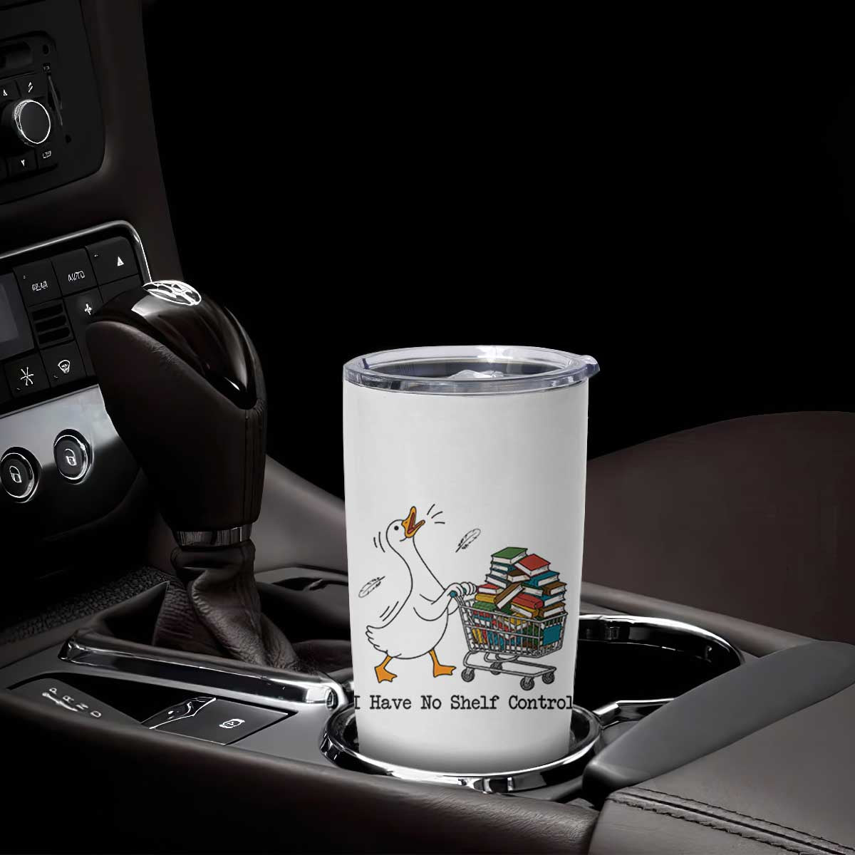 Funny Goose Book Lover Tumbler Cup I Have No Shelf Control