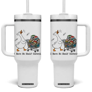 Funny Goose Book Lover Tumbler With Handle I Have No Shelf Control
