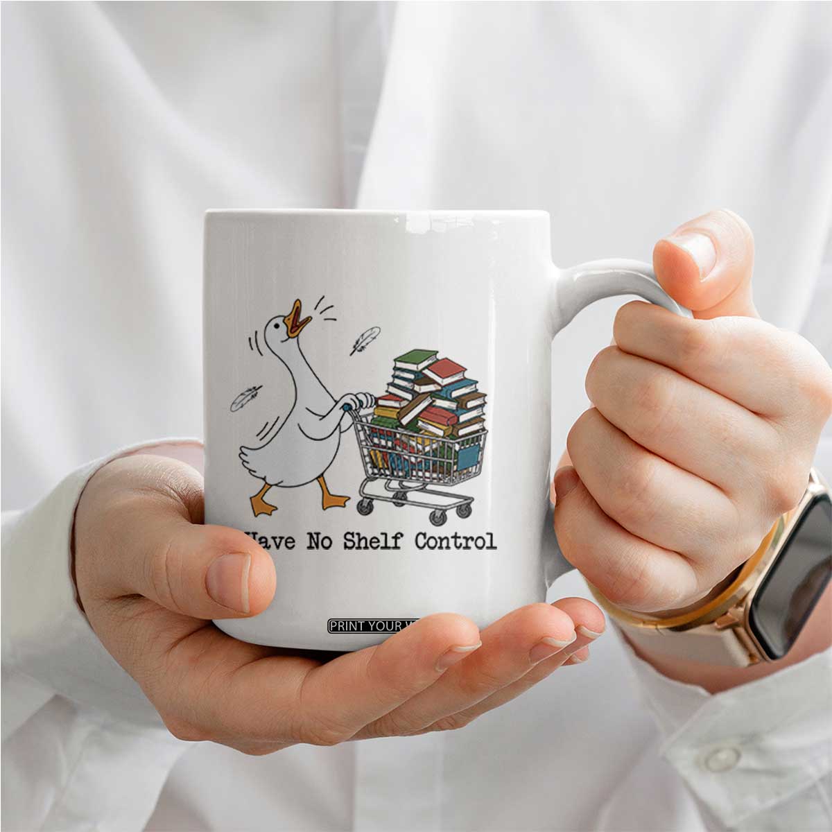 Funny Goose Book Lover Coffee Mug I Have No Shelf Control