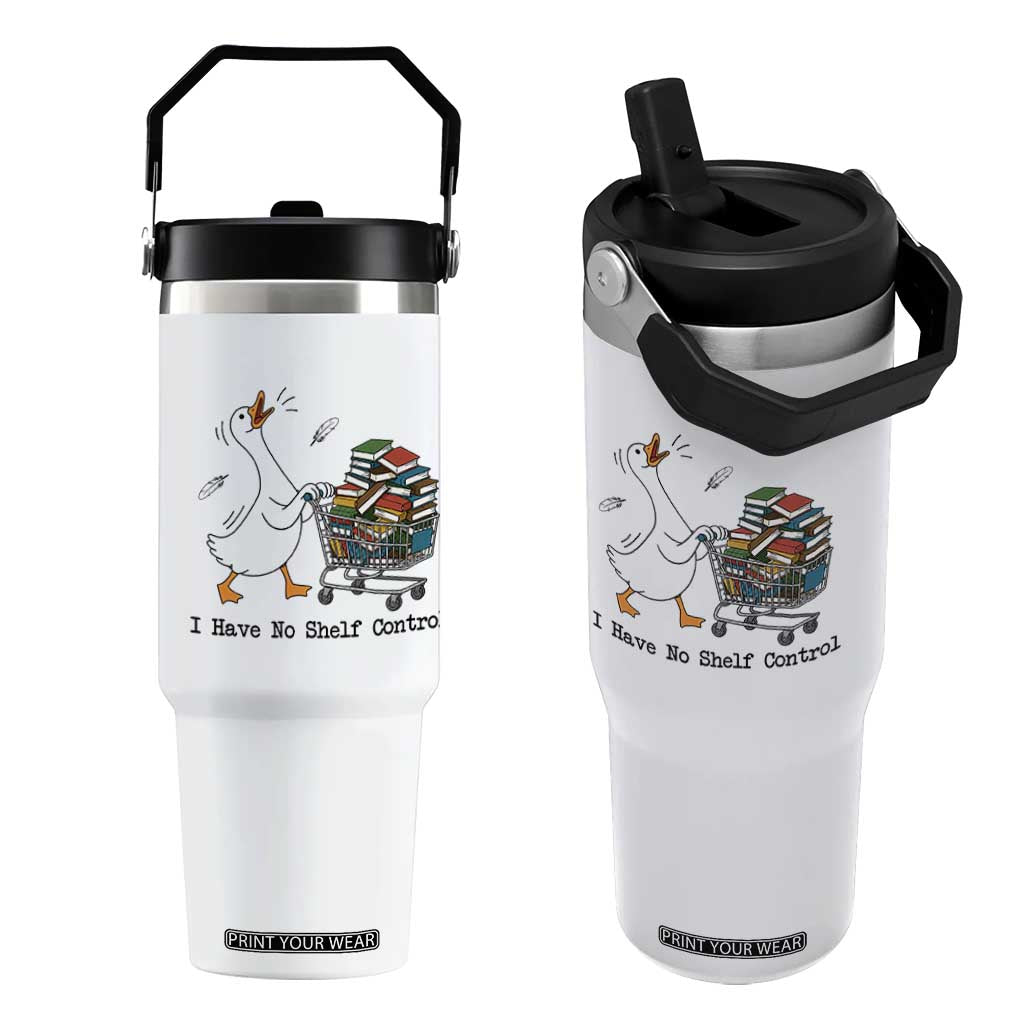Funny Goose Book Lover Flip Straw Tumbler I Have No Shelf Control
