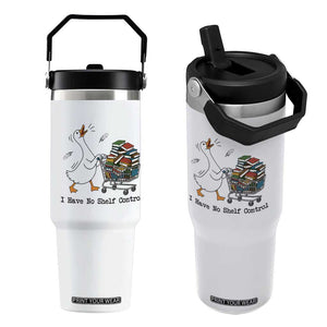 Funny Goose Book Lover Flip Straw Tumbler I Have No Shelf Control