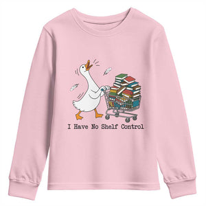 Funny Goose Book Lover Youth Sweatshirt I Have No Shelf Control