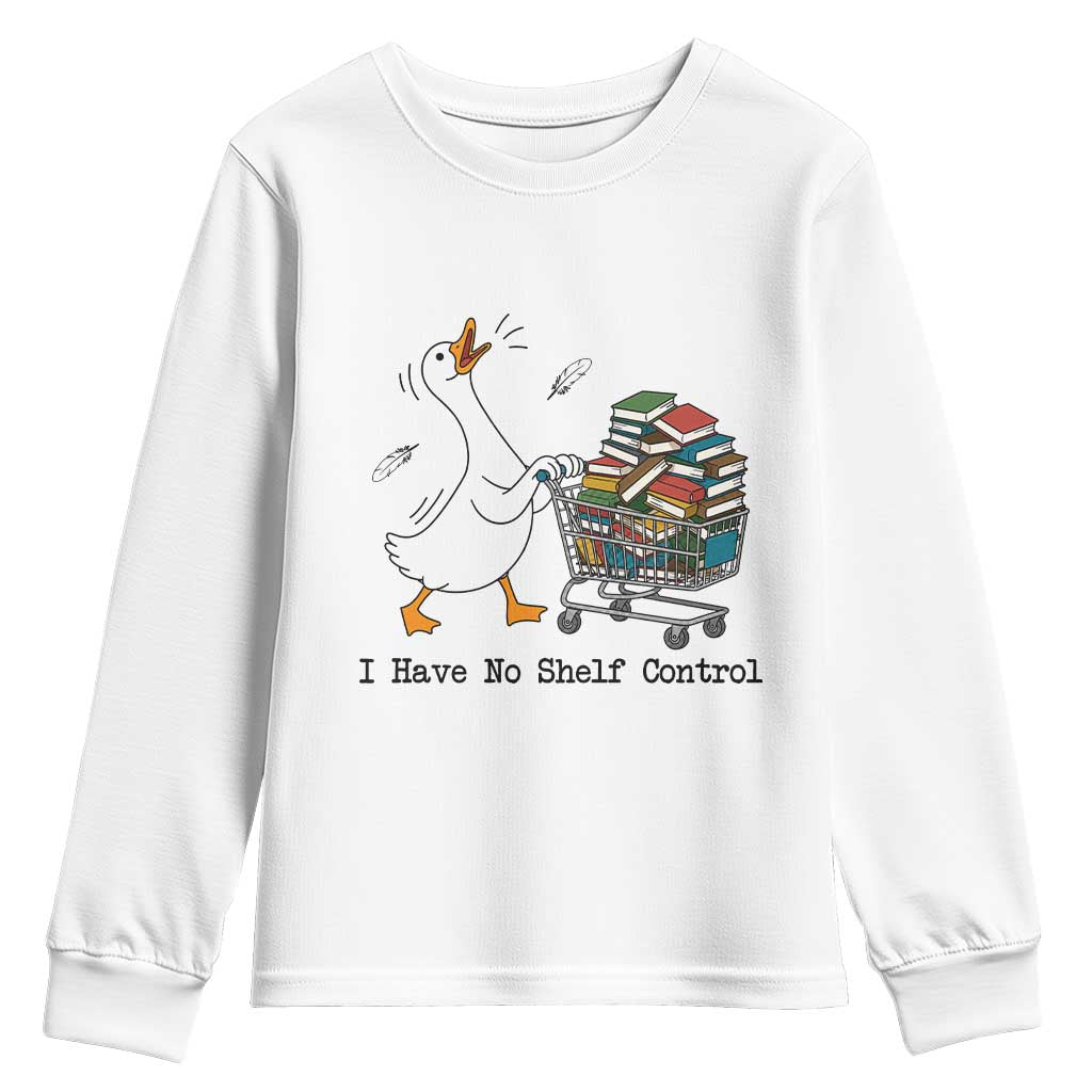 Funny Goose Book Lover Youth Sweatshirt I Have No Shelf Control