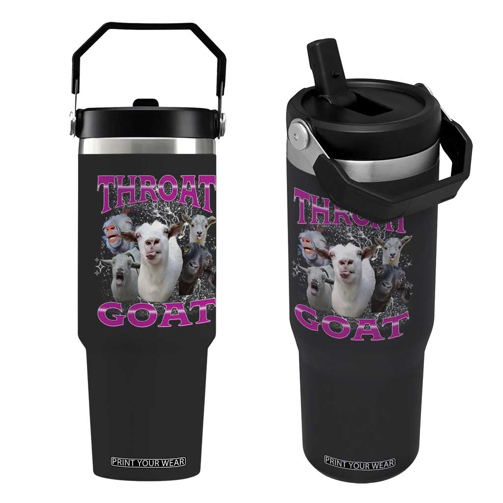 Funny Dirty Humor Flip Straw Tumbler Throat Goat TS12 One Size: 30 oz Black Print Your Wear