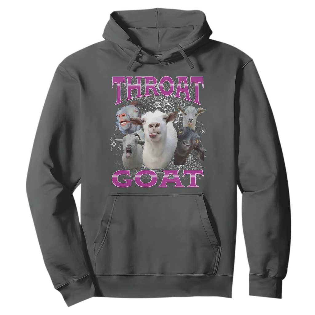 Funny Dirty Humor Hoodie Throat Goat TS12 Dark Heather Print Your Wear
