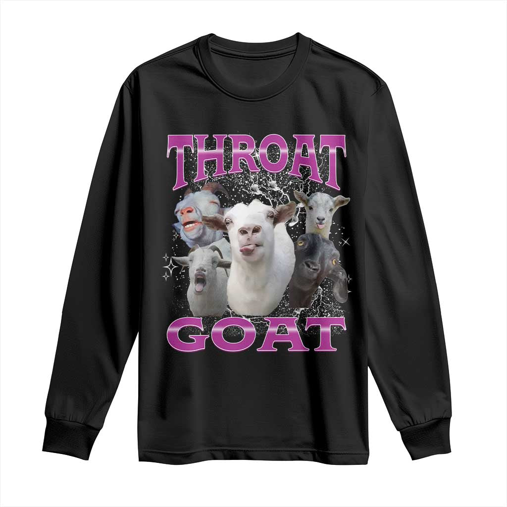 Funny Dirty Humor Long Sleeve Shirt Throat Goat TS12 Black Print Your Wear