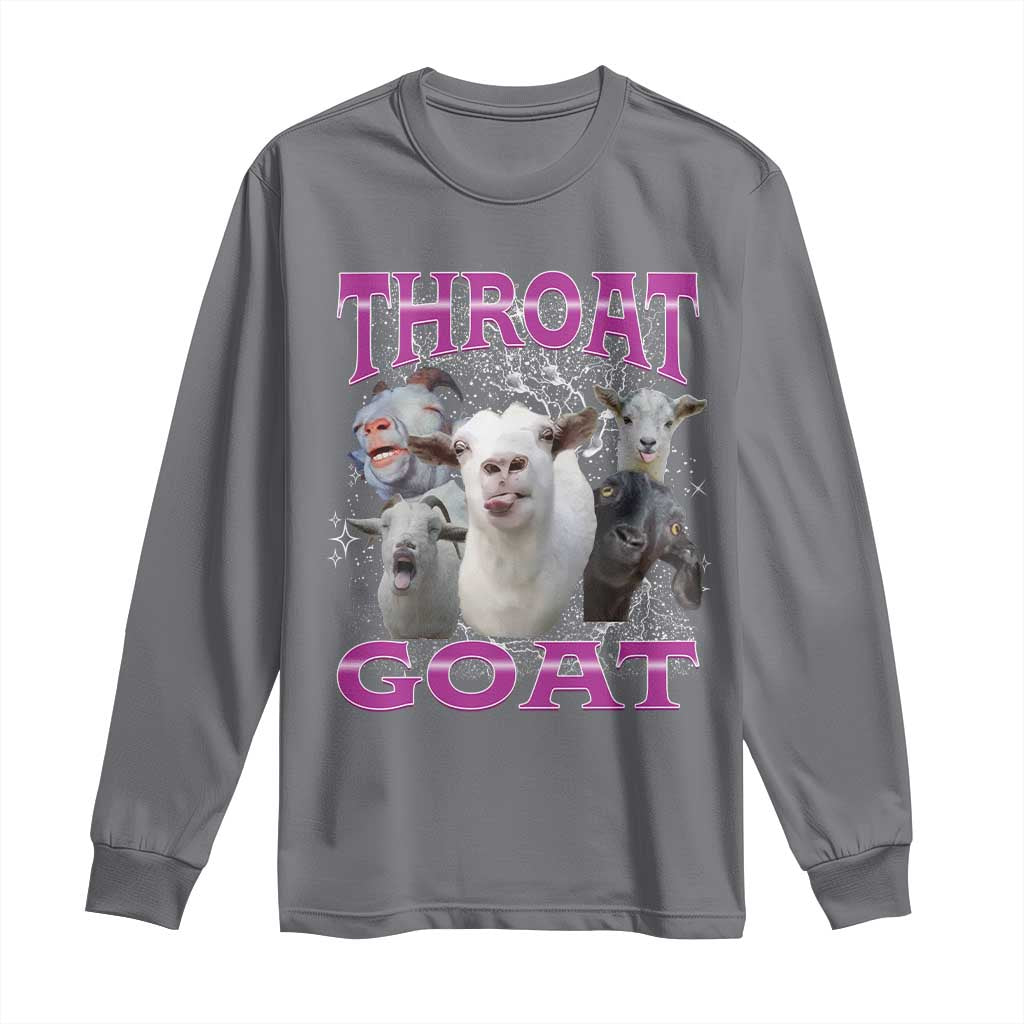 Funny Dirty Humor Long Sleeve Shirt Throat Goat TS12 Charcoal Print Your Wear