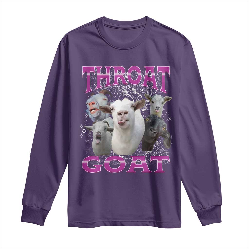 Funny Dirty Humor Long Sleeve Shirt Throat Goat TS12 Purple Print Your Wear