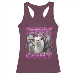 Funny Dirty Humor Racerback Tank Top Throat Goat TS12 Maroon Print Your Wear